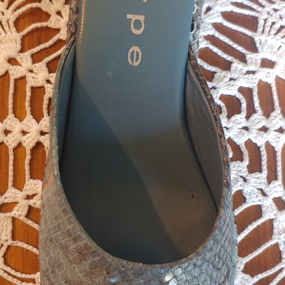 Hype Sandals Snakeskin Leather blue open toe/Square  pre-owned 5.5m Women's - Picture 5 of 8